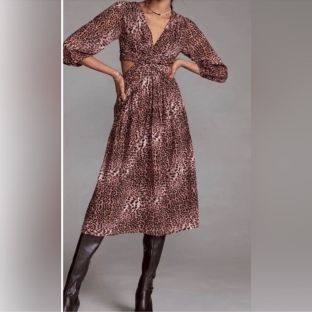 Leopard cutout dress